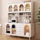 Yiguangju Cream-Stil-Sideboard-Hochschrank gegen die Wand integrierte Haushaltsküchenschrank Wohnzimmer Weinschrank 120*40*190 Runde Ecken [Blockholzfarbe] [nach Hause senden]