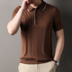 Polo à manches à manches courtes pour hommes 2025 Été Nouveau revers T-shirt à rayures à rayures simples décontractées pour hommes Brown haut de gamme (vitesse de spot) M / 105 (vitesse de spot) [90-120Jin [Jin est égal à 0,5 kg]]]