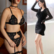 Palacio Victoria SETY BRA SET SEXY ARRILTABLE TRES PISTOS TRIANGLE CUP CUERA TANGA BRA DE TRES PIEZAS SET BRA + BATIAS + GARTER M