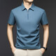 Lilang Seidenlinie Kurzarm T-Shirt Herren Sommer neuer Stil Casual Revers atmungsaktivem Halbzipper-Polo-Hemd Obergrün L.