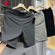 Pier Cardin no tiene elasticidad ni frescura, pantalones cortos de seda de hielo elásticos, de verano, slim informal recto de cinco puntos Simple Dark Grey 673 29