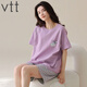 
VTT pure cotton pajamas for women in summer pure cotton shorts shorts summer new young ladies home clothing set V short sleeve suit: YZT9855 M