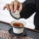 XMSJ轻奢粗陶功夫茶具套装家用泡茶器办公会客盖碗茶壶侧把壶茶 12023山海盖碗+提梁8杯组合