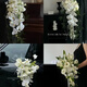 
Hand-held flower waterfall drooping sense bridal bouquet wedding photography simulation green white fake flowers new waterfall bouquet style 1