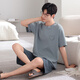 
Catman 100% pure cotton pajamas men's summer short-sleeved suit 5025 new cotton can be worn for boys' home clothes summer 702 L [110-135Jin [Jin equals 0.5 kg]]