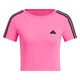 Adidas neo kurzärmelige Frauenkleidung 2025 Frühling Neues Lauf-Fitness-Training Sportswear Atmungsfreie Mode Casual Round Neck T-Shirt JV9859 Pulse Magenta s