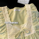 FHHUABD Pajama intégré pour femmes, coton à manches longues et automne 2024 NOUVELLES vêtements de maison sucrés de style princesse 9926 Green pour femmes (poitrine de poitrine) m [suggérer le poids 80-100 Jin [Jin est égal à 0,5 kg]].