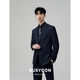 BusyCon Suit's Men's Blue Korean Style Slim Business Casual Formal Suit Professional Suit Robe de mariée Robe de mariée trois pièces Bleu encre (haut + chemise noire à trois toof + pantalon) 50 Poids de référence 135-145 Jin [Jin est égal à 0,5 kg]