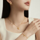Chow Tai Fook Bow-Tie Gold Anhänger Halskette für die Goldkette für Frauen (Arbeitskosten: 420) EOF1387 40 cm Volles Gold etwa 3,50 g