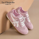 LA CHAPELLE SAPOS MUJERES SOMPLES SOMPLOS COMENDIDOS ALMENTRACIONES ALEMENTOS PARA MUJER 2025 Nuevo verano de malla delgada versátiles versátiles casuales zapatos planos rosa XXE6625-2 39