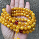Fat Donglai same style beeswax bracelet 108 amber multi-circle round beads bracelet chicken oil yellow old floating flowers white flowers 8m