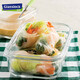 
Glasslock fresh-keeping box imported heat-resistant glass lunch box freezer storage box refrigerator sealed with rice three-piece set 400ml+695ml free bag [Girls style]