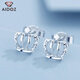Aido Diamond pt950 platinum crown earrings for women, fashionable platinum earrings for ear care, small earrings, weight 1.8-2.0 grams + delivery certificate