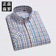 OLESTER PAUL Summer Daddy Plaid Kurzarm Pure Cotton Shirt Herren cooler Geschäft Casual Evergrande Marke Shirt F983 42 [geeignet für 155-165jin [Jin ist gleich 0,5 kg]]