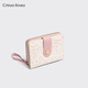 CRTNZO KROEZ light luxury wallet for women short 2025 new coin wallet for women card bag birthday Chinese Valentine's Day gift practical pink - give girlfriend wife practical and high-end feeling