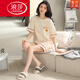 浪莎（LangSha）2025睡衣女夏季纯棉短袖短裤薄款夏天可爱甜美可外穿家居服套装 YX-7512 9855 M 【建议80-100斤穿】
