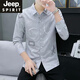 
JEEP SPIRIT long-sleeved shirt men's spring and summer slim and handsome young business casual shirt thin summer Korean style trendy shirt 9906 green M