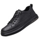 YRC Yierkang Herrenschuhe 2025 Frühlings- und Herbst -neue trendige Sportschuhe für Männer weicher alleiniger Lederschuhe Vielseitige Freizeitschuhe 6623 Schwarz (vier Jahreszeiten) 38