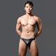 Meridian ANDREWCHRISTIAN sexy imitation leather men's thong U convex three-dimensional bag sports 93458 black M