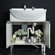 
Bathroom cabinet combination LDSW753K/W ceramic Zhijie small apartment washbasin cabinet 75cm large belly basin cabinet gray cabinet body + pull faucet + 60 ordinary mirror cabinet