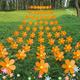 Colorful windmill string outdoor decoration color rotating hanging finished flower scenic area kindergarten layout props finished yellow flower windmill 10 packs plus wire