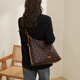 
MOSPOKE light luxury brand genuine leather bag women's bag large capacity diagonal cross bag one shoulder hand tote bag versatile fashion women Yachen small letters phonia/brown