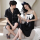 Cat Man (Miiow) pareja pijamas verano delgado seda de hielo delgado nuevo hombre de manga corta y mujer camiseta sospecher sexy ropa de ropa para el hogar 6210 bag negro m mujeres + hombres l
