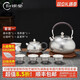 归银堂纯银999足银茶具套装纯手工锤纹茶道家用送礼烧水壶泡茶壶 烧水壶 695克+证书+礼盒 0ml