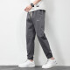 Men's casual pants in summer thin loose tying feet sports long trousers 2023 new fashion brand 719 dark gray M