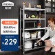 Wenna kitchen rack floor-standing large-size stainless steel microwave rack storage rack shelf rack Z4814