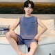 2025 Nouveau pyjamas en coton pur masculin d'été