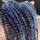 Ally natural ice-transparent cordierite three-circle Buddha beads bracelet blue crystal tanzanite lapis lazuli blue crystal bracelet as a gift (W39) about 6.2mm