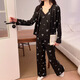 
S.SOFEA spring and summer women's pajamas three-piece set with chest pad lace long-sleeved home clothes for outdoor wear. Three-piece set WX13807 black (with chest pad) 170 M (80-100Jin [Jin equals 0.5 kg])