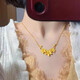 MHFDO Sanshenghua Necklace Temperament Gold-plated Three-dimensional Flower Pendant Women's Clavicle Gardenia Necklace