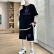 Mondisotu 18-jähriger Schüler und College-Jungen, die einen Sommeranzug für einen Jungen für einen Jungen mit 12-15-jähriger Junior High School 9928 Black (Short Sleeves + Shorts) 9928 Black (M (70-90Jin [Jin entsprechen ca. 0,5 kg]))