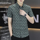 Playboy (Playboy) Herren Ice Seide Kurzarm Shirt 2025 New Business Slim Casual Summer Herren-gedrucktes Hemd frei von Iron 7131 White M 95-115jin [Jin ist gleich 0,5 kg]