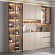 Er Jiangongs High-End-Speiseseitenschrank gegen die Wand integriertes Wohnzimmer-Lagerschrank moderner einfacher Holzweinschrank mit Glastürstil 12240*40*220 (Packung nach oben zu installieren
