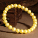Shi Yue jewelry collection grade natural raw mineral beeswax bracelet for men and women, chicken oil yellow and white flower beeswax bracelet 7-8mm