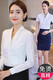 Shiyingwei short-sleeved shirt for women flight attendant interview v-neck shirt white short-sleeved shirt for women v-neck top underwear air stewardess KL9922 long-sleeved white shirt S single size