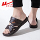 Huili Huili Sandalen Herren Sommersandalen modische Softtiere außerhalb von Strandschuhen Non-Rutsch und nicht stinkende Füße können Pantoffeln trendy Huili Sandalen 3883 Brown 42 fahren