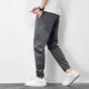 Men's casual pants in summer thin loose tying feet sports long trousers 2023 new fashion brand 719 dark gray M