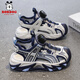 BOBDOG Children's Sports Sandals Boys' Shoes 2025 Summer New Youth Shoes Non-Slip Baotou Girls' Beach Shoes LY920K Black Blue 36 Shoe Inner Length 23cm