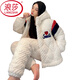 LangSha (LangSha) super thick pajamas for women wearing autumn and winter coral velvet plus velvet three-layer cotton jacket winter flannel home clothing set -6621-[Three-layer plus-thick] M Recommended weight 80-100 Jin [Jin equals 0.5 kg]