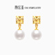 Trendy Acer Yellow 18K Gold Crystal Freshwater Pearl Earrings Women's Gold Earrings Birthday Gift EEK33703044 Single Style