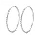QIANSHU (QIANSHU) PT950 platinum earrings for women, oversized earrings, earrings, earrings, earrings, exaggerated personality platinum earrings, inner diameter 3.5cm, weight about 4-4.2 grams