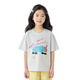 Moonkids Girls Kurzärärmelte T-Shirt Kinder 2025 Sommer neuer reines Baumwolldackel Hunde Top Baby Girl Clodh Summer Casual T [19033 Kurzärärmel +15270 Blaue Plaidhose] 110 cm