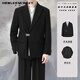 Sound monkey suit suit, men's casual suit, business interview suit jacket, men's professional formal suit, groom's wedding dress, Chinese suit + white shirt + trousers, three-piece suit 2XL (130-150Jin Jin equals 0.5kg))