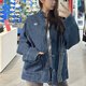 阿迪达斯 （adidas）三叶草蛇年新年款情侣新中式牛仔运动唐装外套JY8275JZ9928 蓝色JZ9928 XXS