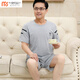 Modal mittlere und ältere Vater-Pyjama-Pyjama-Kurzfilme mittlere Farbe COTTOME Dünnstil älterer Sommer zweiteiler Anzug NJR-HDE9929 L [weich und hautfreundlich, komfortabel und rein. Baumwolle]
