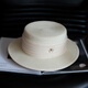 Tochino straw hat spring and summer new style French flat top small fresh wide brim sun hat pleated white sun protection sun hat beige rice belt M (56-58cm) one size fits all adjustable